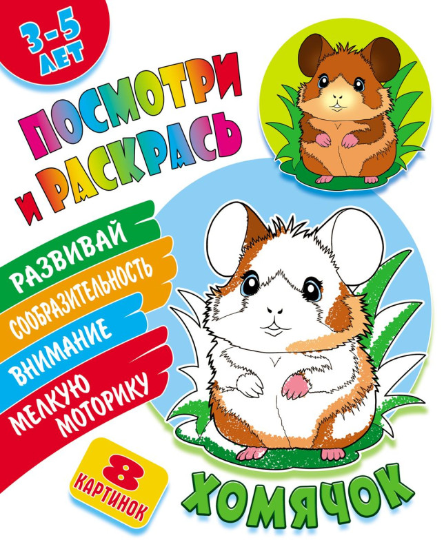 РАСКР. (А5). ПОСМОТРИ И РАСКРАСЬ. ХОМЯЧОК