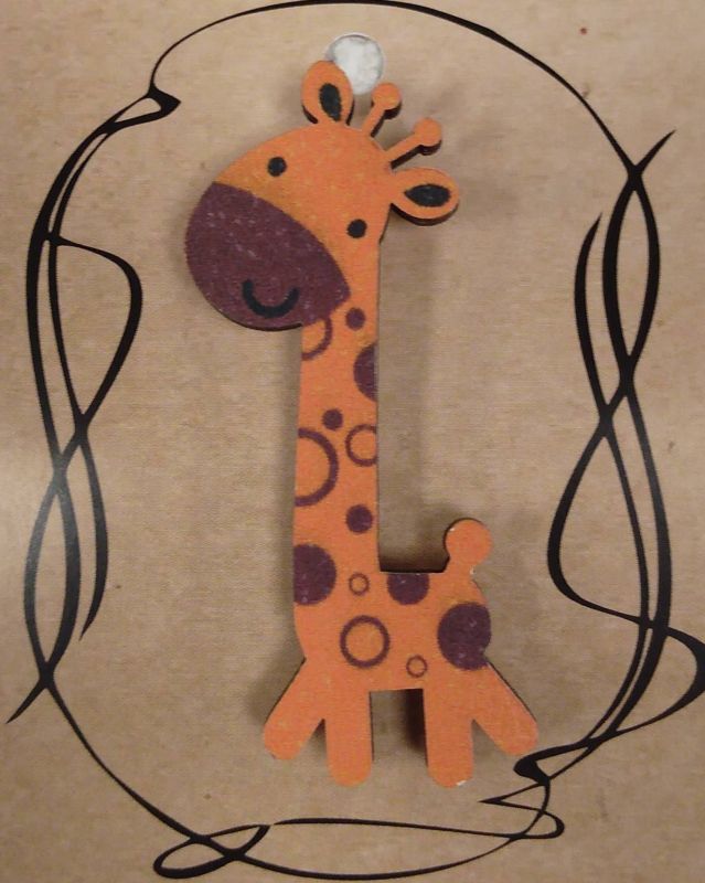 ЗН0045 Стильный деревянный значок "Жираф"