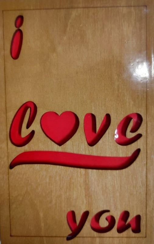 ОТК0072 Стильная деревянная открытка "I love you"