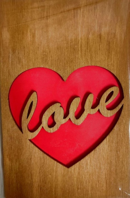 ОТК0069 Стильная деревянная открытка "LOVE"