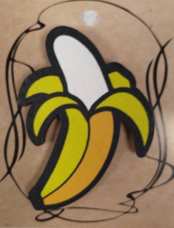 ЗН0061 Стильный деревянный значок "Банан"