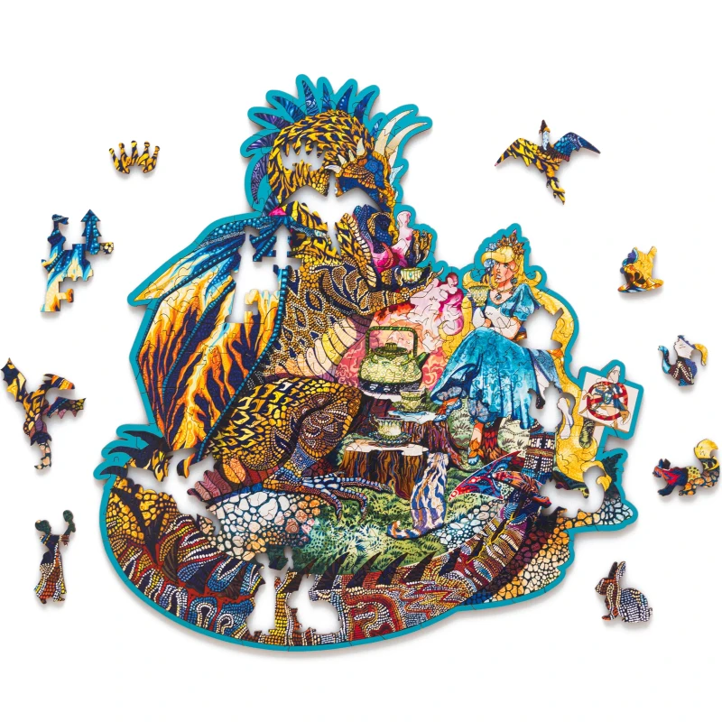 Деревянный Пазл Чаепитие L, Принцесса и Дракон (168 дет.)