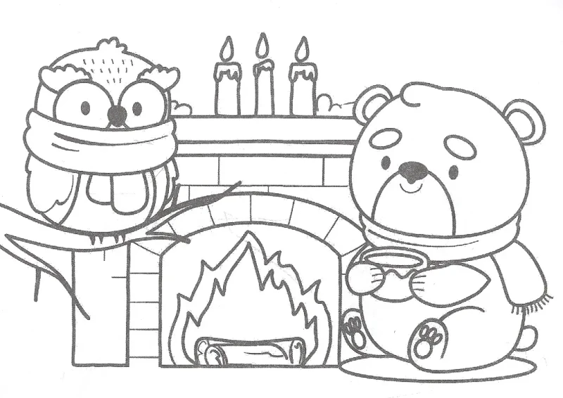 Мини-раскраска "Новогодний хоровод"