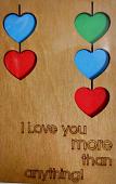 ОТК0073 Стильная деревянная открытка "I love you more than everything!"