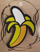 ЗН0061 Стильный деревянный значок "Банан"
