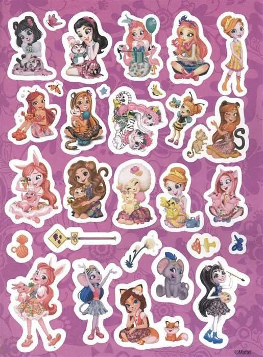 Энчантималс. N МНП 2107. Развивающая книжка с многоразовыми наклейками и постером