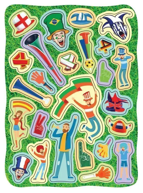 100 наклеек. Футбол (красная)