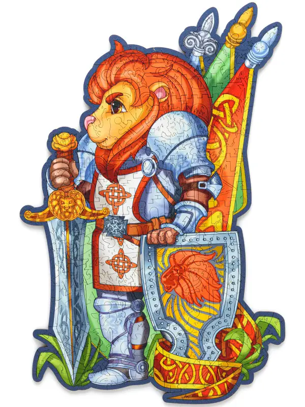 Деревянный Пазл Лев Рыцарь L (110 дет.)