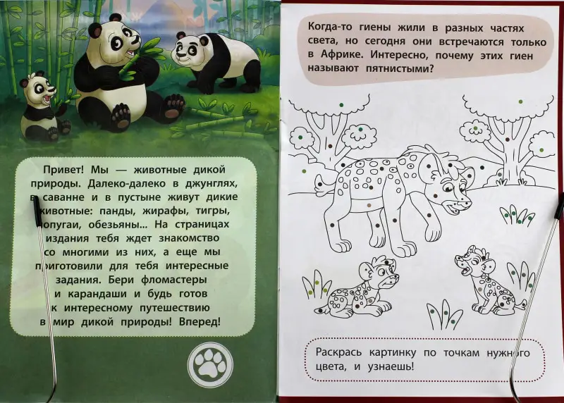 Комплект Животные дикой природы. Мини-книжка +  1 случайная игрушка, без выбора.