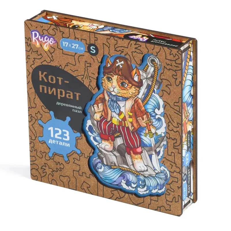 Деревянный Пазл Кот Пират Т (123 дет.)