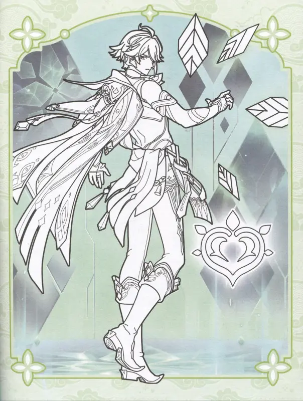 Genshin Impact. Раскраска по образцу