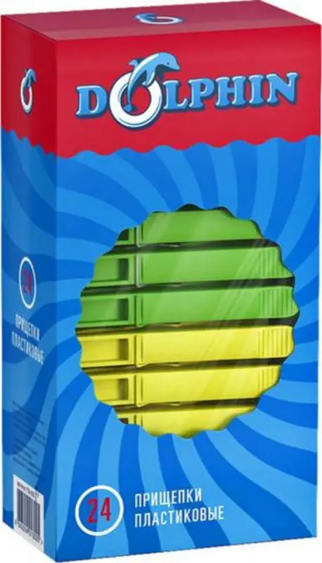 Прищепки пластмассовые зелено-желтые 24 шт/уп.