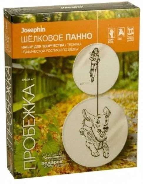 Шелковое панно Пробежка