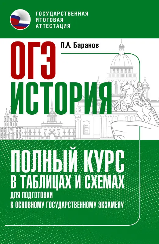 Уценка. Баранов Пётр Анатольевич: ОГЭ. История. Полный курс в таблицах и схемах для подготовки к ОГЭ