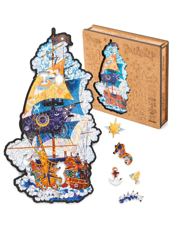 Деревянный Пазл Корабль L (165 дет.)