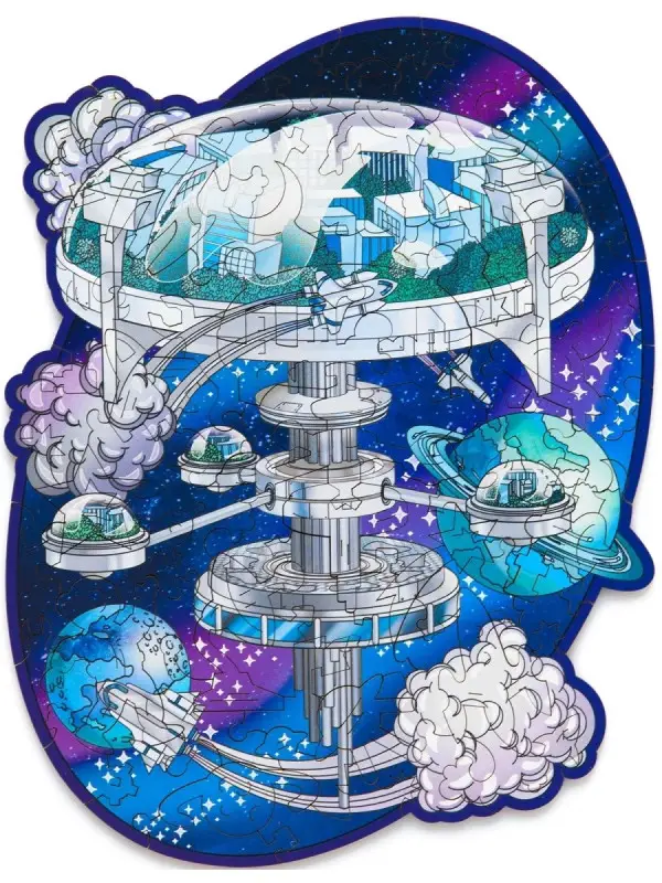 Деревянный Пазл Космическая Станция Т (75 дет.)