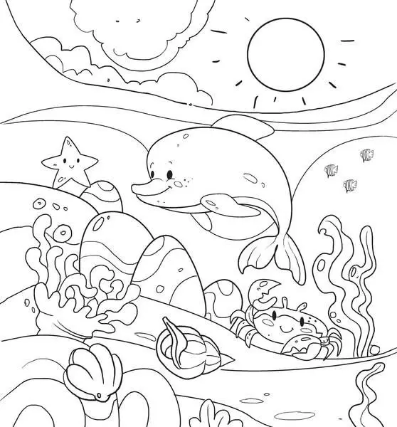 Акварельные 3D-картины.Шустрый дельфинчик