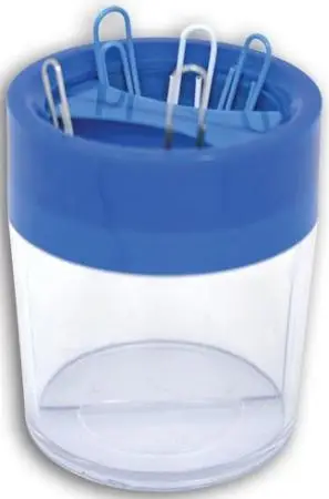 Скрепочница магнитная, круглая, прозрачный пластик. Цвета в ассортименте. Без выбора цвета