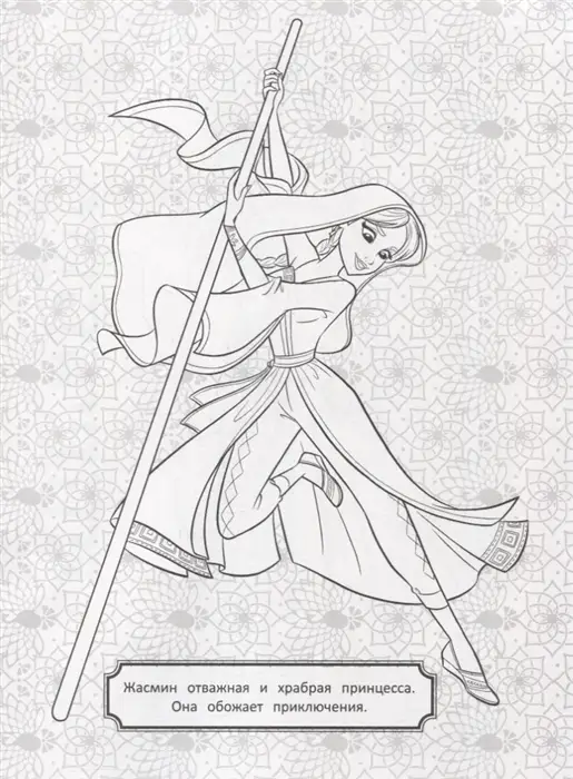 Волшебный мир Аладдина и Жасмин. Раскраска