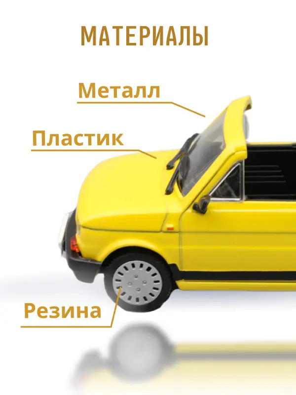 Hachette. Ашет Коллекция. Масштабная модель 1:43 POLSKI FIAT 126P BOSMAL CABRIO