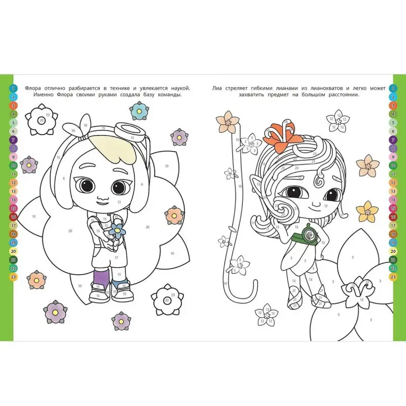 Команда Флоры. N РПН 2208. Раскрась по номерам