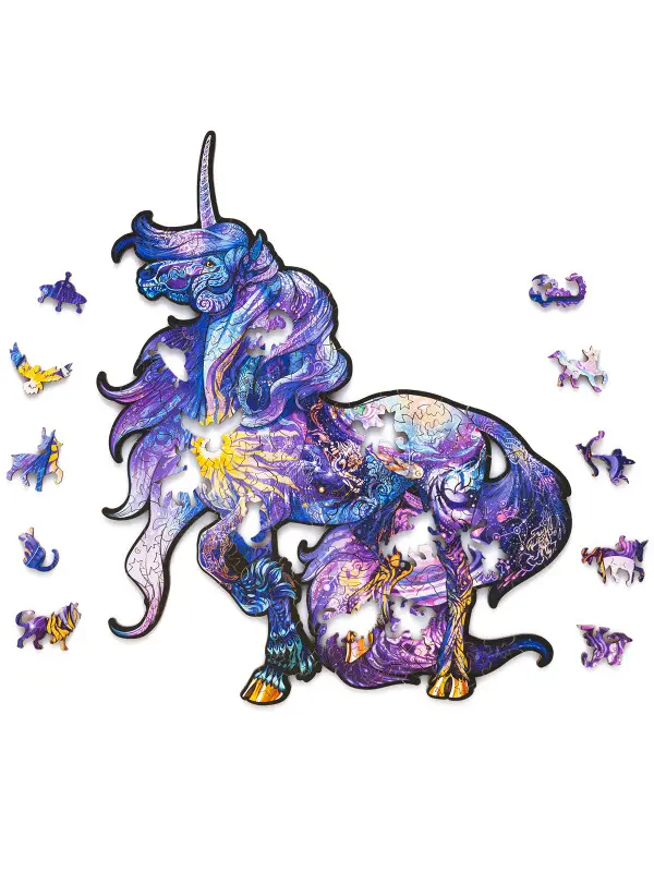 Деревянный Пазл Единорог Космический S (100 дет.)