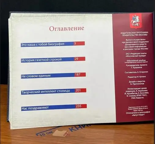 Памятный альбом "Московская правда. Мы с вами 95 лет"
