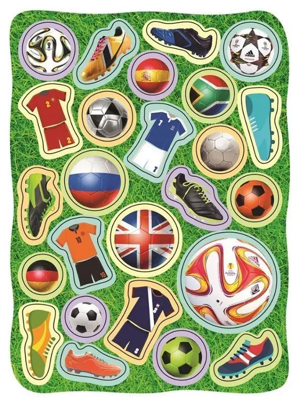 100 наклеек. Футбол (красная)