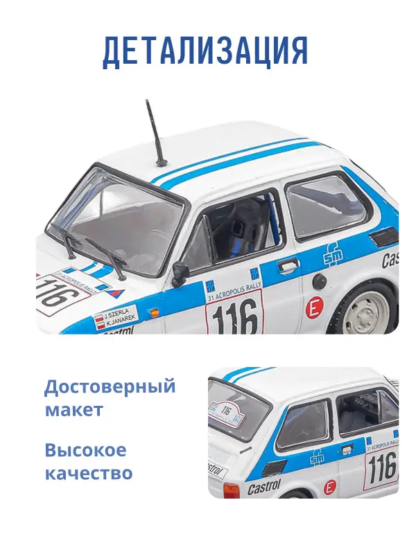 Hachette. Ашет Коллекция. Масштабная модель 1:43 FIAT 126P "RAJD AKROPOLU 1984"