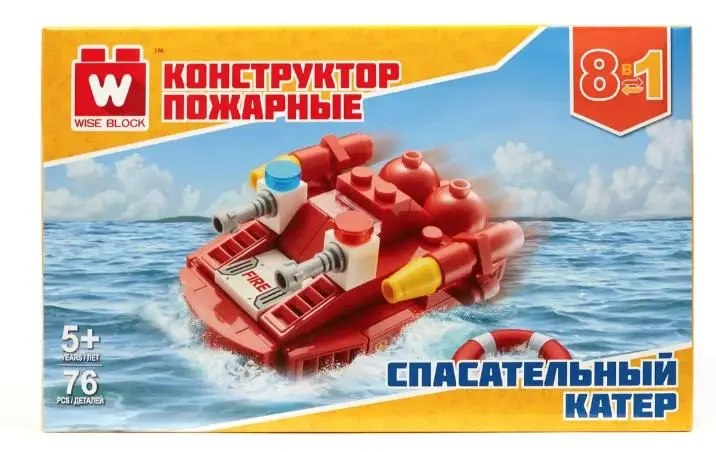 Вайс Блок. Конструктор спасательный катер 8-в-1. TM Wise Block