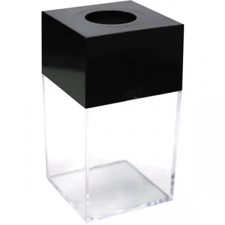 Скрепочница магнитная, квадратная, прозрачный пластик.  Цвет в ассортименте. Без выбора цвета