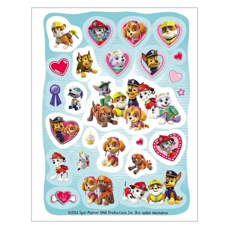 Щенячий патруль. 100 наклеек. Фиолетовая