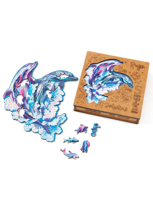 Деревянный Пазл Дельфины S (50 дет.)