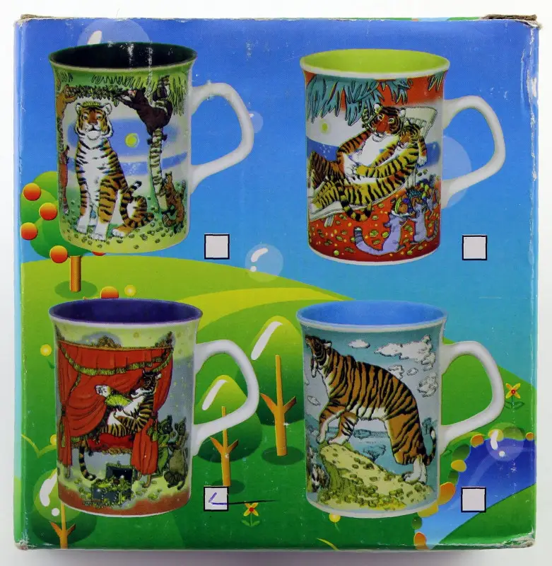 Кружка керамическая. Тигры, в ассортименте, 300 мл.