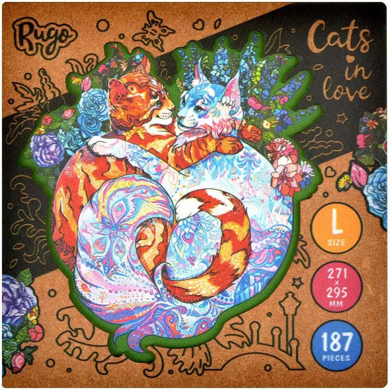 Деревянный Пазл Влюбленные Кошки S (95 дет.)