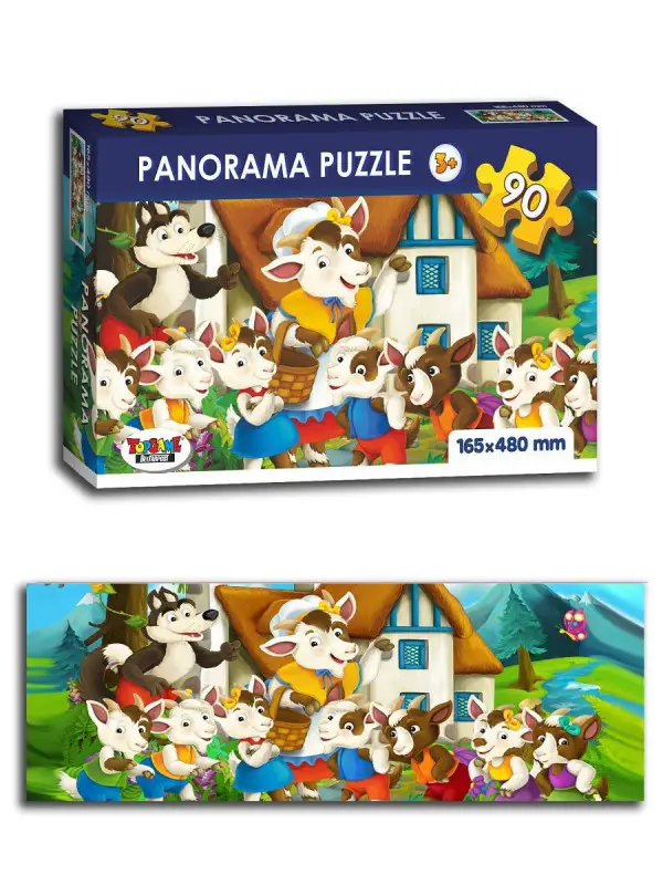 Пазл Волк и 7 козлят. 90 элементов