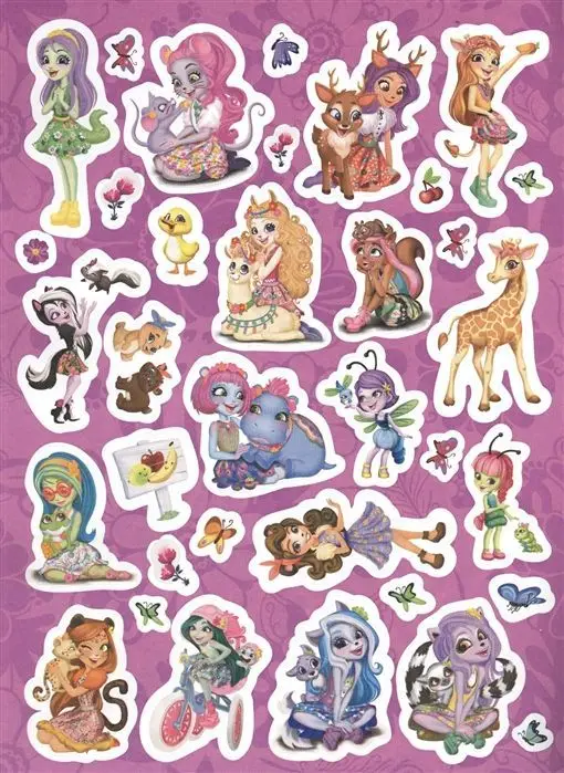 Энчантималс. N МНП 2107. Развивающая книжка с многоразовыми наклейками и постером