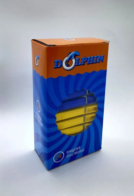 Прищепки пластмассовые желто-синие 24 шт/уп.