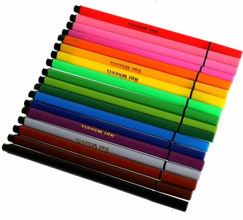 Фломастеры Хот Вилс, 18 цветов, трёхгранные