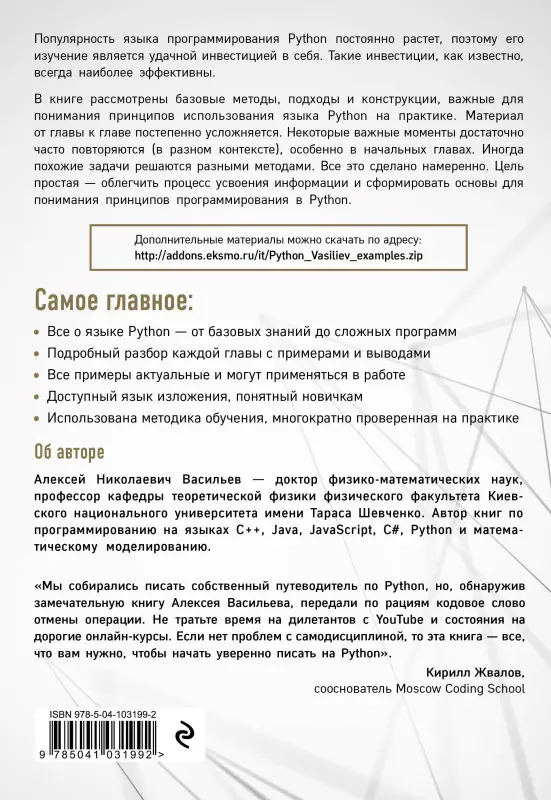 Уценка. Алексей Васильев. Программирование на Python в примерах и задачах