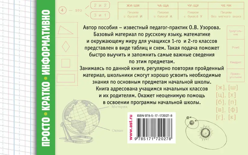 Узорова Ольга Васильевна: Все таблицы для начальной школы. 1–2 класс. Русский язык, математика, окружающий мир