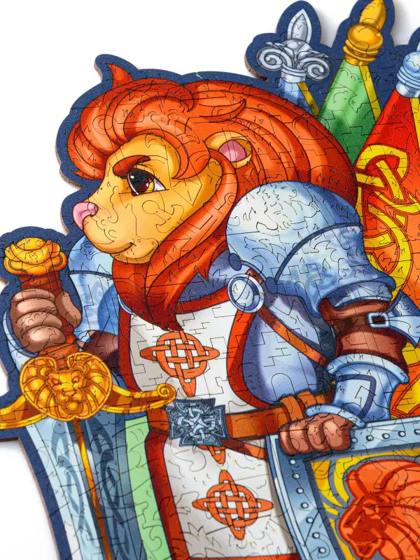 Деревянный Пазл Лев Рыцарь L (110 дет.)