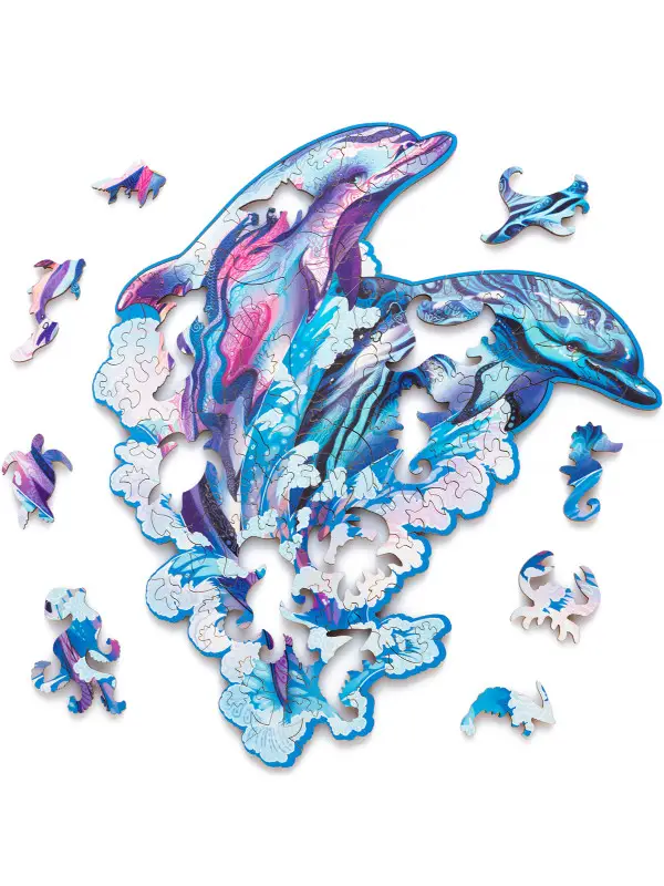 Деревянный Пазл Дельфины S (89 дет.)