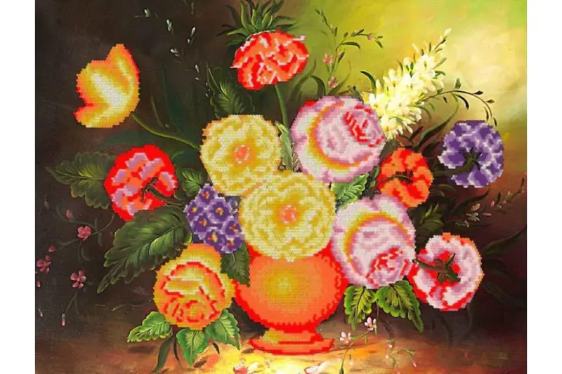 Уценка. Алмазная мозаика на раме "Мерцающий букет" (копия)