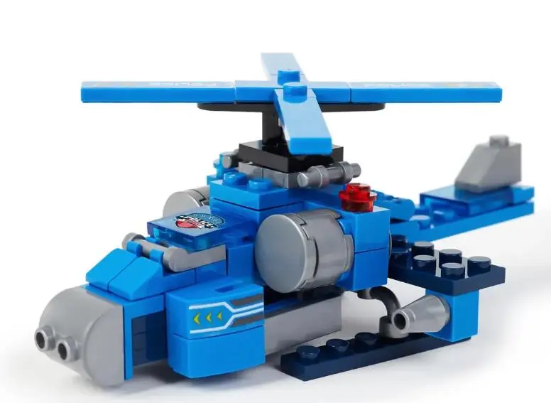 Вайс Блок. Конструктор полицейский вертолёт 8-в-1. TM Wise Block