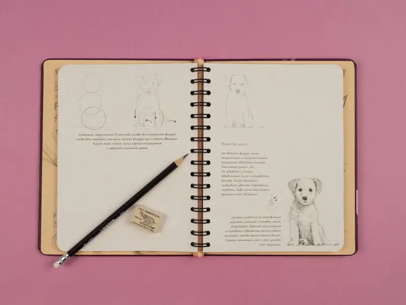 Sketchbook с уроками внутри. Продвинутые техники (пурпур)
