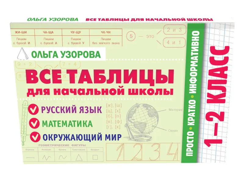 Узорова Ольга Васильевна: Все таблицы для начальной школы. 1–2 класс. Русский язык, математика, окружающий мир