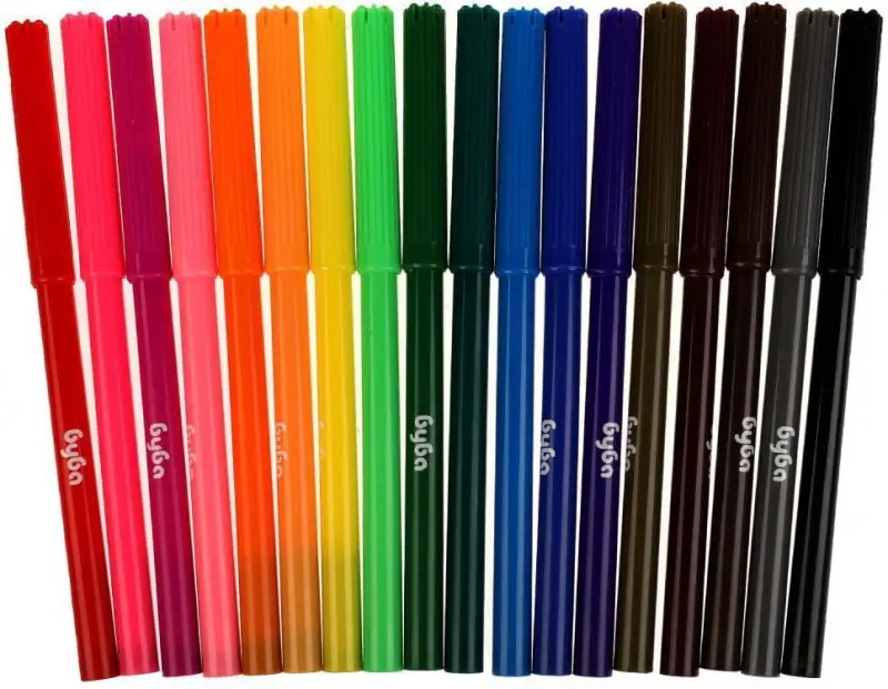 Фломастеры Буба, 18 цветов, круглые