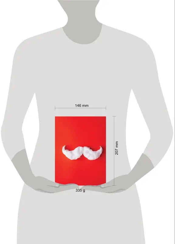 Блокнот с резинкой "Усы Деда Мороза" (красный). А5, твердый переплет, 192 стр.