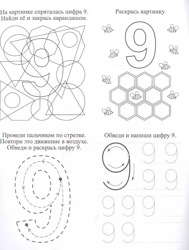 Цифропряточки. Найди, раскрась и напиши цифры: занимательные задания для подготовки к письму. Для детей 5 лет